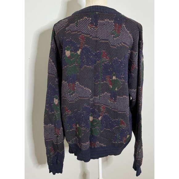 Vintage Patrick James Golfer Crewneck‎ Grandpa Sweater Size Large Made in USA - Picture 1 of 6